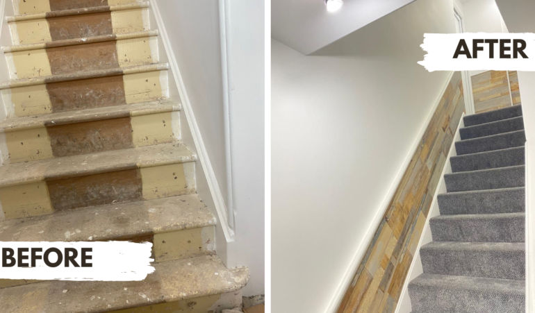 Stairs remodel Before/after